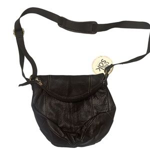 The Sak Brown Leather Deena 105031 Crossbody Flap Handbag Purse Bag NWT